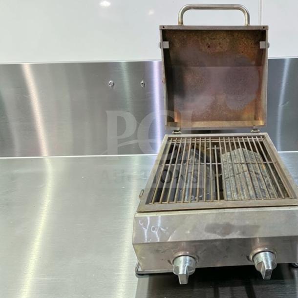 Nexgrill 2-Burner Portable Propane Gas Tabletop Grill, stainless steel, Model 820-0033, excellent condition, fully operational.