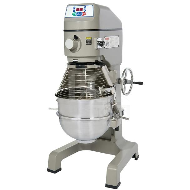 Brand new Varimixer SP40, 40 Qt. planetary mixer by Globe. Includes manual lift, bowl, guard, hook, paddle, whisk. 208V, 1-phase.