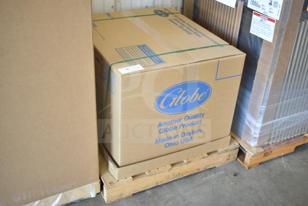 Brand new Globe GSCS3-3 commercial cheese shredder in original box. Scratch and dent. 230V, 3 phase. Made in USA.