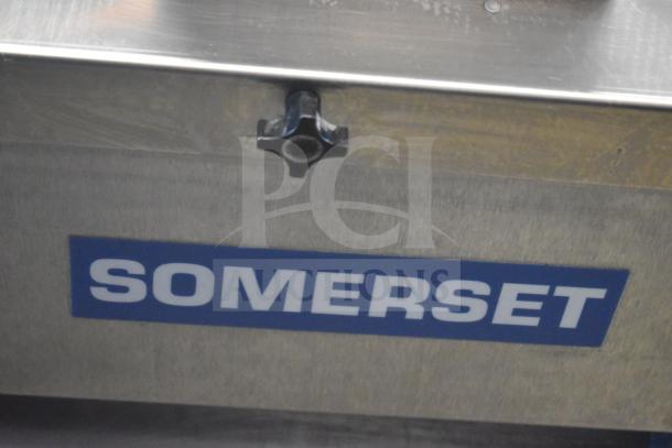 Somerset CDR-170 Commercial Dough Moulder for 6-15" bread loaves, showing brand logo. 110V, 1 phase, countertop model.