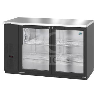 Brand new Hoshizaki BB59-G bar refrigerator, 59.5", 2 glass doors, 115V, 1 phase, minor scratches and dents, sleek design.