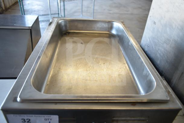 Avantco 7700 Commercial Food Warmer, stainless steel, countertop model, 120V, 1 Phase, used condition, Model 7700 tag visible.