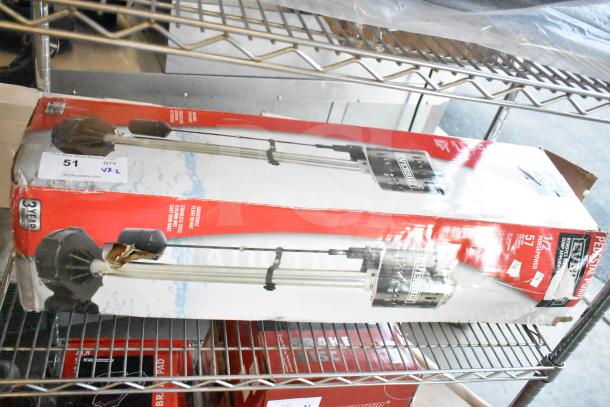 Box of two new Everpure Pedestal Pumps, scratch and dent condition, 1/2 horsepower, stainless steel construction.