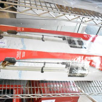 Box of two new Everpure Pedestal Pumps, scratch and dent condition, 1/2 horsepower, stainless steel construction.