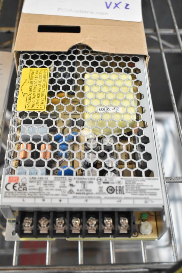 Mean Well LRS-150-12 power supply, 12.5 Amp, enclosed with labels, new condition, auction includes AvaTime Digital Timer.