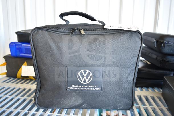 9 automotive kits including Hyundai, Nissan, Genesis, Kia first aid kits, and a Volkswagen VW roadside assistance kit.