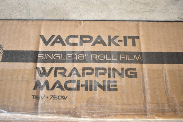 BRAND NEW SCRATCH AND DENT VacPak-It 186WM18 Wrapping Machine, Single 18" Roll, 115V, 750W, visible packaging.