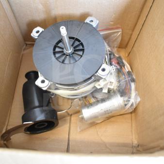 Brand new Moffat M237335K fan motor with minor scratches. Features visible wiring and components, intact condition.