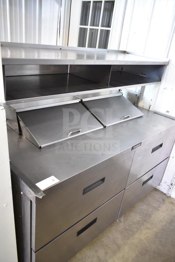 Delfield commercial sandwich salad prep table, stainless steel, mega top, 4 drawers, 115V, 1 phase, clean condition.