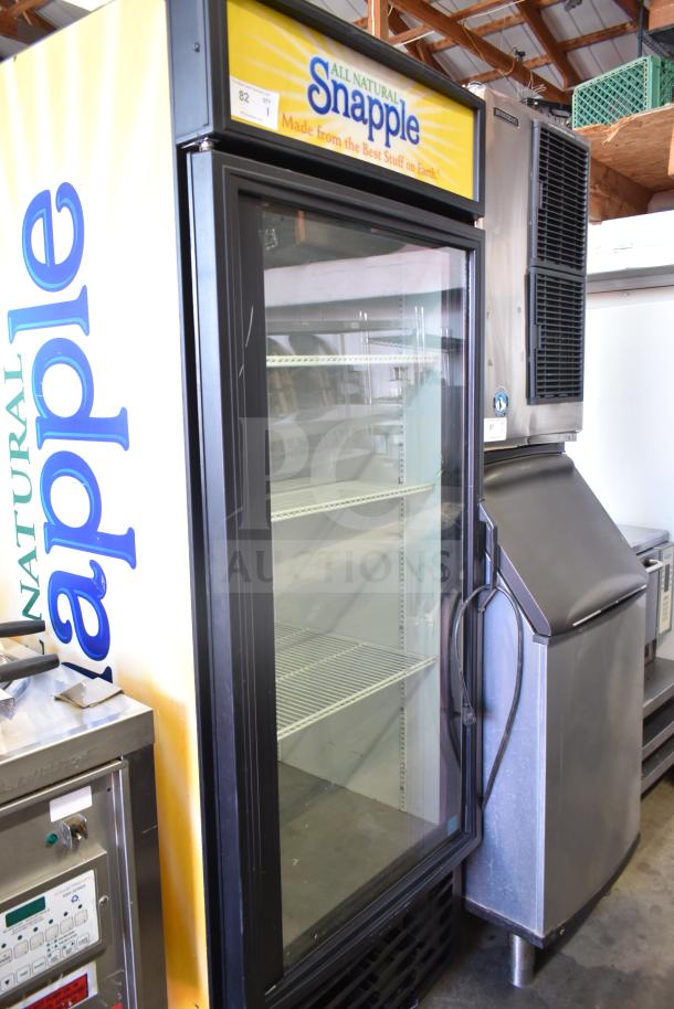 True GDM-26 Commercial Single Door Cooler Merchandiser. All Natural Snapple branding. 115 Volts, 1 Phase.