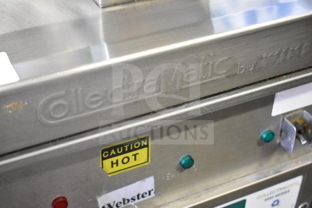2021 Winston CollectraMatic PF56C11SJ fryer, stainless steel, with "Caution Hot" label, commercial grade, 208V, 1 phase.