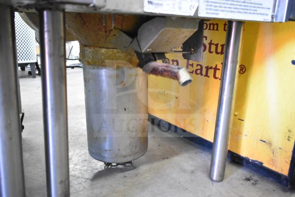 2021 Winston CollectraMatic PF56C11SJ commercial electric pressure fryer, visible wear, 208V, 1 phase, model label shown.