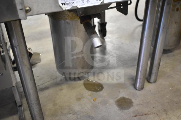 2021 Winston CollectraMatic PF56C11SJ commercial electric fryer, used condition, stainless steel, 208V, 1 phase, visible liquid stains.