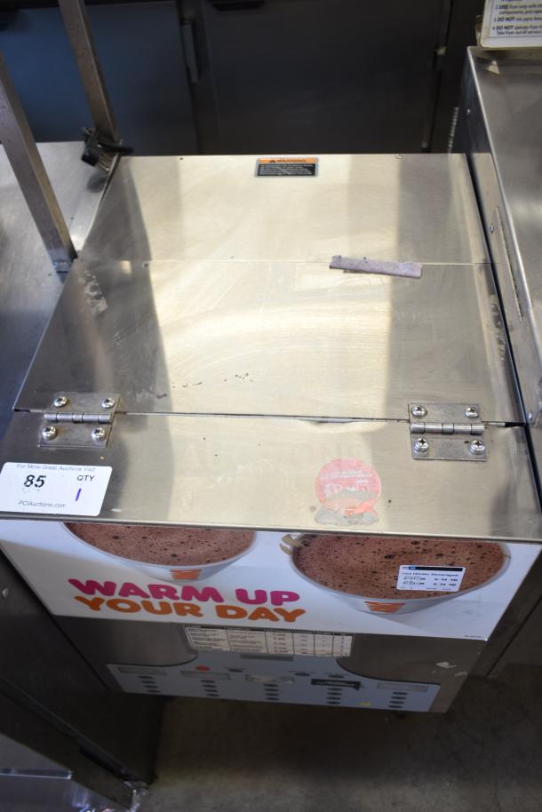 Bunn IMIX-5 Commercial Cappuccino Machine, 120/208-240V, 1 Phase. Stainless steel, visible wear, auction tag present.