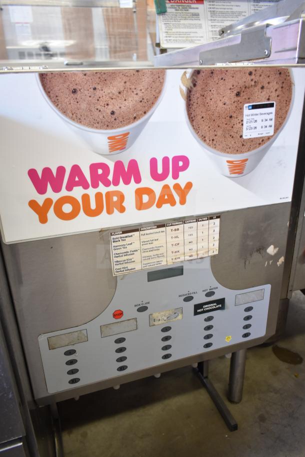Bunn IMIX-5 Commercial Cappuccino Machine, countertop model, 120/208-240V, 1 phase, promotional graphics, user interface panel.