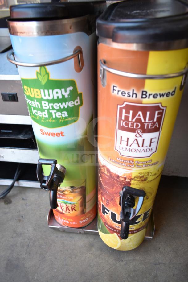 Bunn commercial iced tea machine with two dispensers, featuring Subway branding. 120V, 1 phase. Good condition.