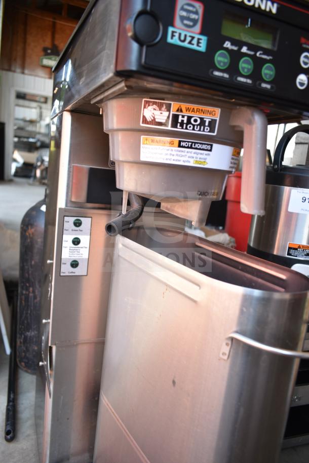 Bunn Commercial Countertop Iced Tea Machine with beverage holder, 120 volts, 1 phase, stainless steel, used condition.
