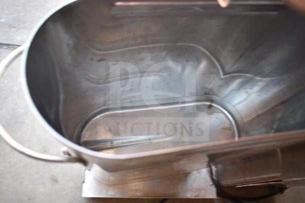 Bunn Commercial Countertop Iced Tea Machine interior view, showing stainless steel build, lightly used condition.