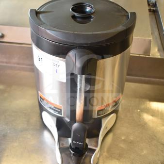 2024 Bunn 27850.0210 SH SERVER Satellite Server, stainless steel, black lid, with visible label and tap.