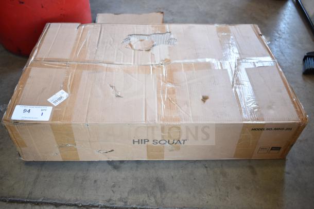 Boxed BRAND NEW SCRATCH AND DENT IWHS-201 Hip Squat Machine. Box shows damage but marked as new. Model No. IWHS-201.