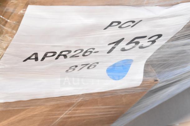 22 Brand New Scratch and Dent Items wrapped in plastic, marked APR26-153. Includes containers, hood filters.