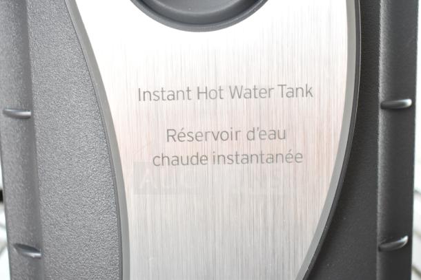 Insinkerator HWT Instant Hot Water Tank, 115 Volts, 1 Phase, stainless steel finish with bilingual label.