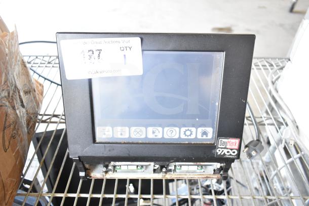 DayMark 9700 Simple Food Prep Labeler with touchscreen and function icons, used condition, label and brand logo visible.
