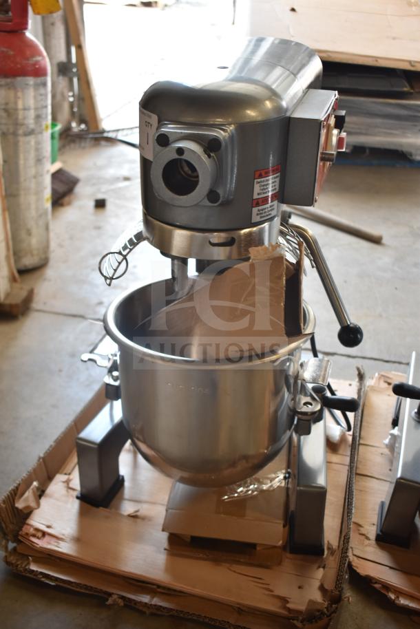 Avantco MX10H 10 Quart Dough Mixer, new, with bowl, guard, hook, paddle. 120V, 1-phase, minor scratches.