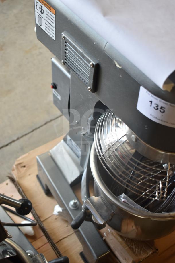 Avantco MX10H 10 Quart Dough Mixer, new with minor scratches, includes mixing bowl, bowl guard, paddle, 120V, 1 phase.