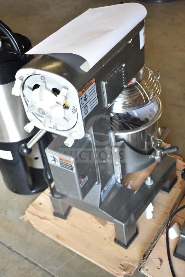 BRAND NEW Avantco MX10H 10 Quart Planetary Dough Mixer, with mixing bowl, bowl guard, paddle attachment, and visible labels.