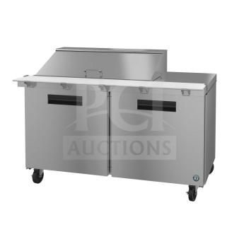 Brand new 2022 Hoshizaki SR60B-18MFC 60" Steelheart Mega Top prep table, refrigerated base, 115V, 1 phase, slight scratches.