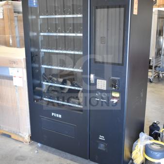 Brand new 2025 KoolMore KM-VMNT-50-BR snack vending machine, scratch and dent, 115V, 1 Phase, keypad, coin return, black.