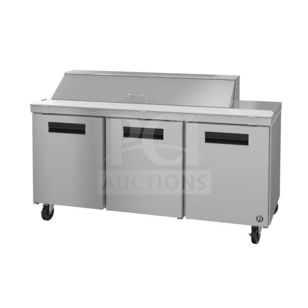 Brand new Hoshizaki SR72B-16 Steelheart 72" sandwich prep table with refrigerated base, 115V, 1 phase, scratch and dent condition.