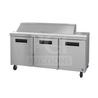 Brand new Hoshizaki SR72B-16 Steelheart 72" sandwich prep table with refrigerated base, 115V, 1 phase, scratch and dent condition.