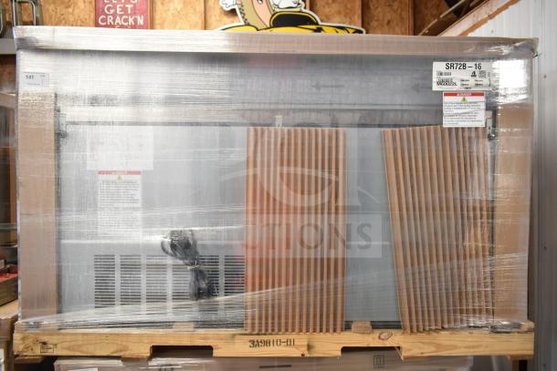 Brand new 2022 Hoshizaki SR72B-16 72" Steelheart Sandwich/Salad Prep Table, refrigerated base, 115V, in packaging.