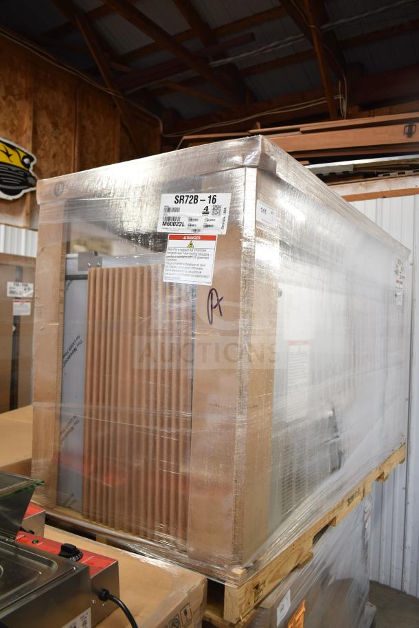 BRAND NEW 2022 Hoshizaki SR72B-16 Commercial 72" Steelheart Sandwich/Salad Prep Table in original packaging, 115V, 1 Phase.