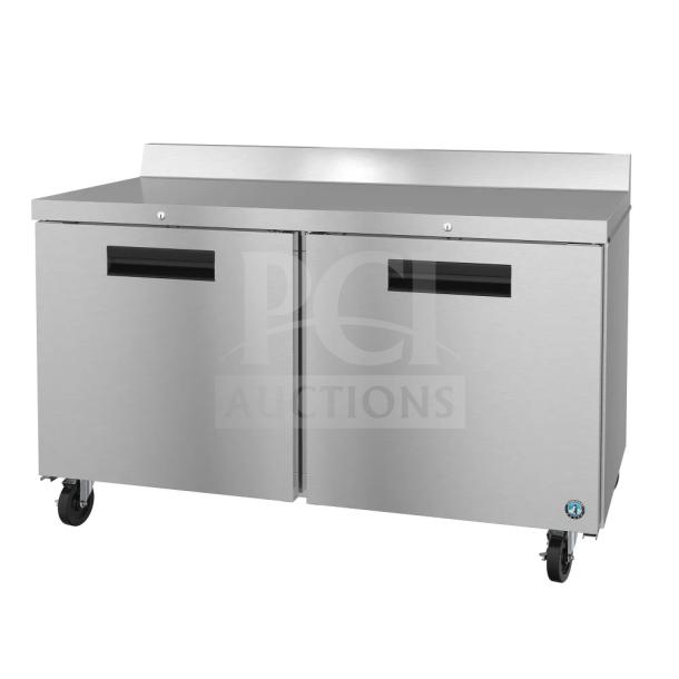Brand new 2023 Hoshizaki WF60B-01 60" worktop freezer, dual sections and doors, 115V, minor cosmetic imperfections.