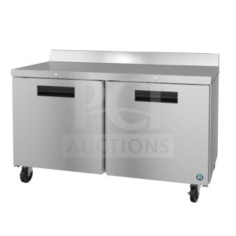 Brand new 2023 Hoshizaki WF60B-01 60" worktop freezer, dual sections and doors, 115V, minor cosmetic imperfections.