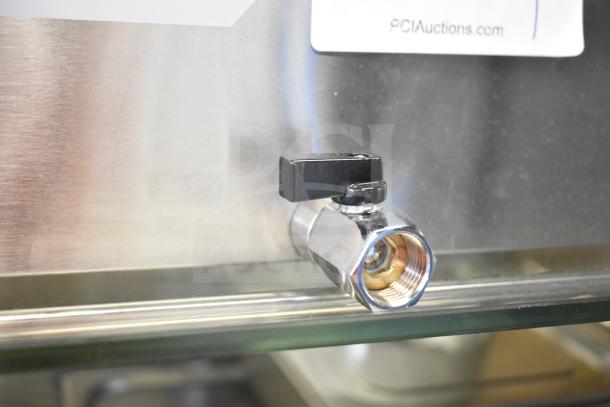 Brand new Avantco 177BMFW3 36" Electric Bain Marie Buffet Food Warmer, shown with a durable valve mechanism.