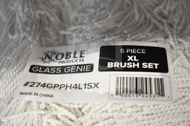 Noble Warewashing XL brush set label, 5-piece, model #274GPPH4L1SX, Glass Genie series, new, Made in China.