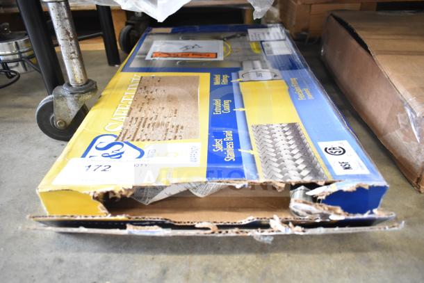 BRAND NEW SCRATCH AND DENT! T&S HG-4D-48K 48" yellow steel gas hose, FreeSpin fitting, installation kit, 3/4" NPT. Box damaged.