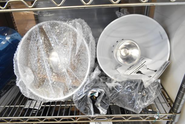 Brand new ServIt HLR85BK ceiling mount heat lamp with black finish, bubble wrapped dome shade, includes manual. 120V, 1 phase.