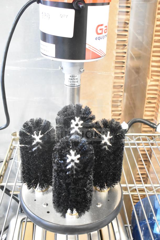 Brand new Galaxy 177GLXYGW upright five brush electric glass washer, 120 volts, 1 phase; scratch and dent condition.