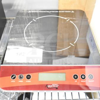 BRAND NEW Avantco 177ICBTM20 Countertop Induction Range, 120V, 1 Phase, with scratch and dent, digital controls visible.
