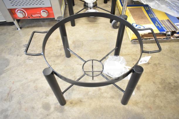 Acopa 6 Qt. Wrought Iron Pillar Round Chafer Stand, new condition, model 407PLSTNDRND, sturdy and durable design.
