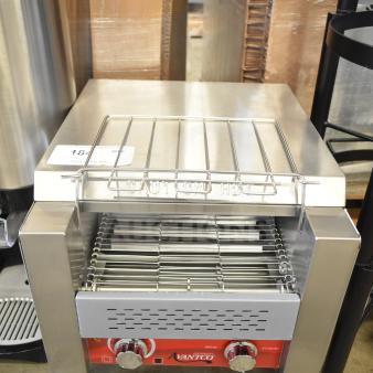 Brand new Avantco T140 conveyor toaster, 10" wide, 3" opening, 120V, 1750W, 300 Slices/Hour. Scratch and dent condition.