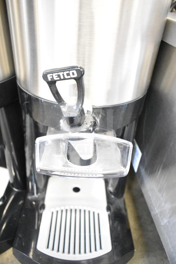 BRAND NEW Fetco L4D-20 Luxus 2 Gallon Stainless Steel Coffee Server with Stand, slight scratch and dent, shown in image.