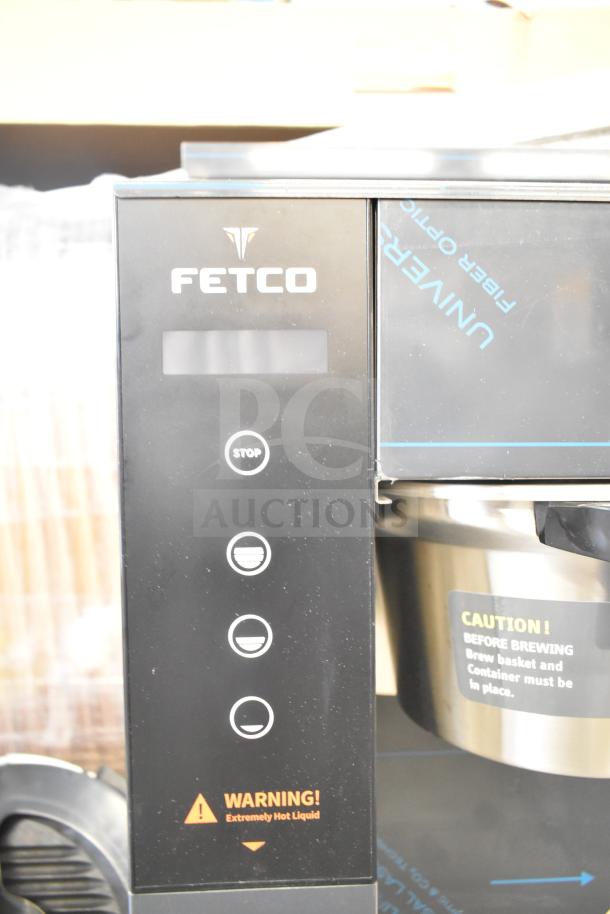 Brand new Fetco CBS-1251 Plus Series coffee brewer, scratch and dent, metal brew basket, 208/240V, single automatic.