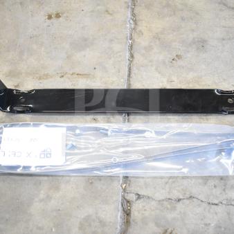Black steel mounting bracket by Ex-Cell Kaiser, model B-1022, 18.5"x3"x2", new condition for outdoor receptacle.