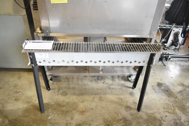 BRAND NEW SCRATCH AND DENT! Backyard Pro KEBAB-46 45 3/8" stainless steel charcoal kebab grill, minor cosmetic dents.